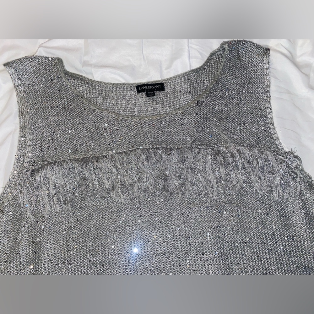 Grey Sparkle Crewneck sleeveless top